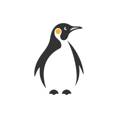 Penguin. Creative cartoon vector silhouette.