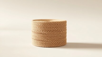 Woven storage basket with a natural texture displayed on a light background for home decor and organization themes