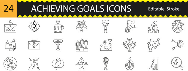 icons achievement
goals, business, benefits, edit stroke