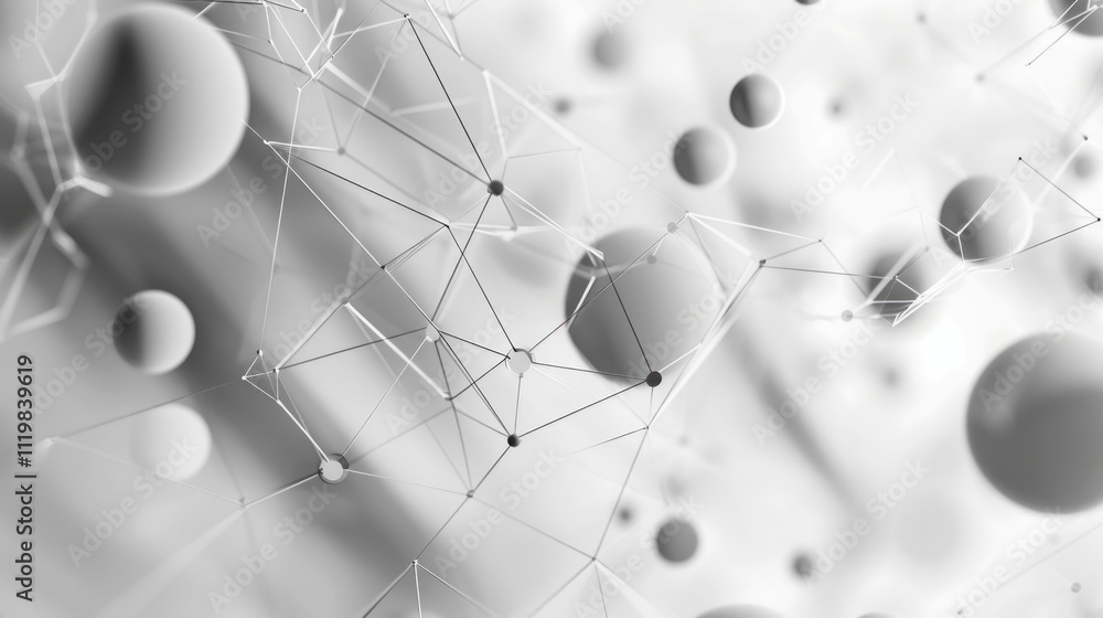Poster professional 3d abstract mesh background integrating circles, lines and triangle shapes,