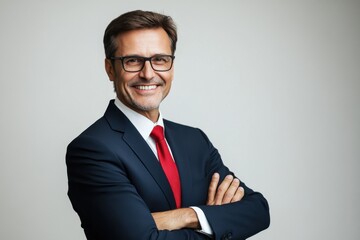 Professional businessman confident pose arms crossed