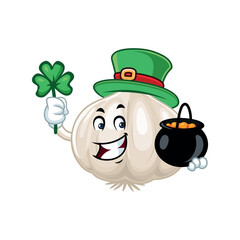 Garlic Leprechaun Mascot.