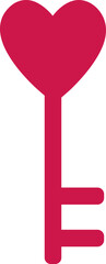 Fototapeta premium valentine's day heart shape key flat vector icon. love key element. Transparent background.