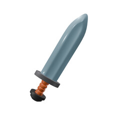 3d Sword Game Asset isolated on transparent background. Suitable for many purposes.