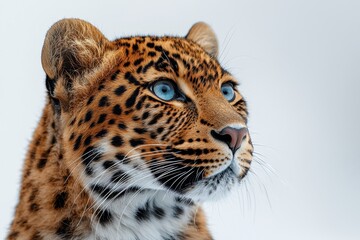 Fototapeta premium Majestic Leopard with Mesmerizing Blue Eyes