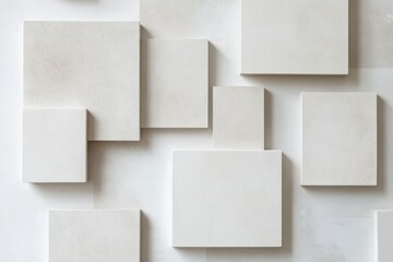Abstract White Shapes on Soft Light Background