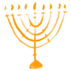 Illustration of a Menorah for Hanukkah