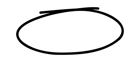 Doodle oval frame. Hand drawn circle pencil sketch. Vector scribble round border