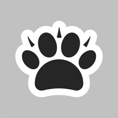 Simple icon footprint dog. Paw print wolf illustration. Paw prints animal in vector design style