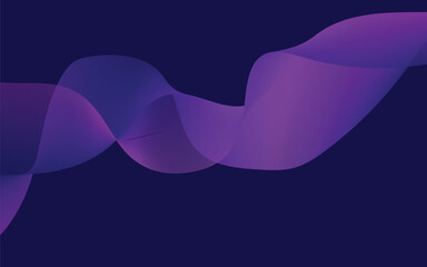 Abstract Blue And Purple Waves On Dark Background. Dark blue abstract background with glowing wave lines. futuristic background Modern concept technology. Vector illustration

