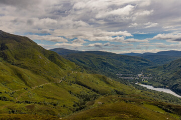 The West Highland Way and Kinlochleven seen from Beinn na Caillich
