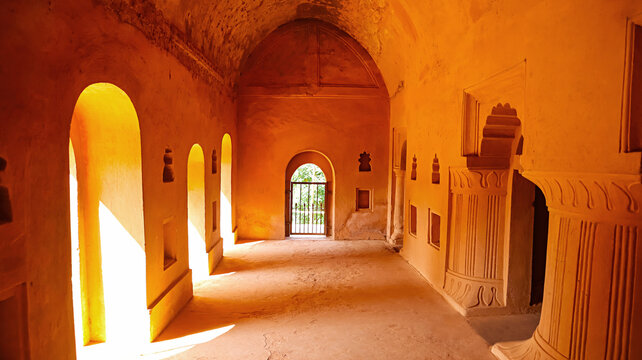 Interior view of Kareng Ghar, a historic monument of the Ahom Dynasty, Sivasagar, Assam, India.