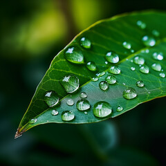 Macro Photo of water drop on a leaf