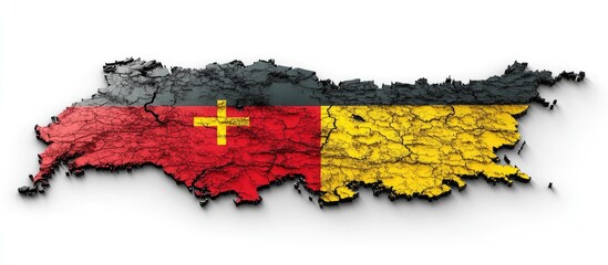 Obraz premium Cracked textured map of Germany with flag.