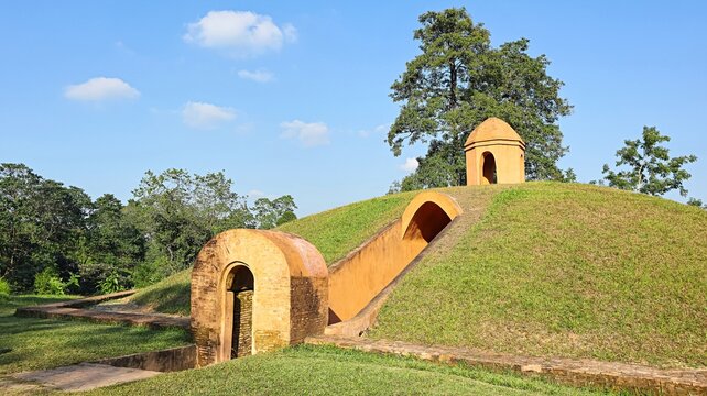 Burial mound (Maidam) of Ahom Kings, established by the first Ahom King in 1253 CE, Charaideo, Assam, India.