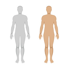 Male body vector silhouette illustration isolated on white background