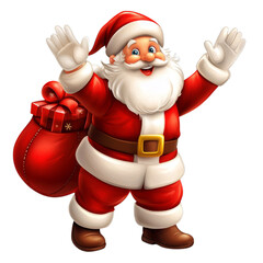 Santa Claus on a transparent background.