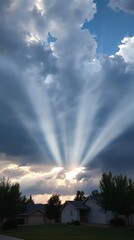 Dramatic Stormy Sky with Dark Gray Clouds