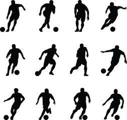 Silhouettes of Indoor Soccer Players	
