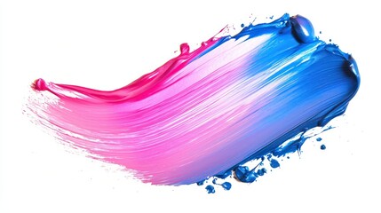 A vibrant, pearlescent paint smear with a smooth gradient from pink to blue, highlighted by a glossy sheen.