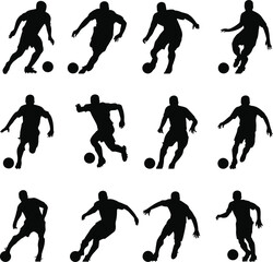 Silhouettes of Indoor Soccer Players	