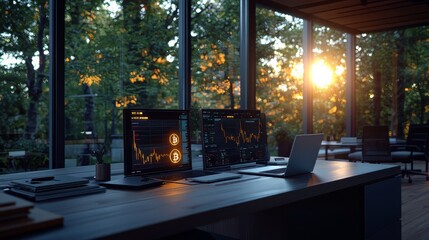 Fototapeta premium Unlocking Blockchain Technology: A Guide to Cryptocurrency Trading and Innovation