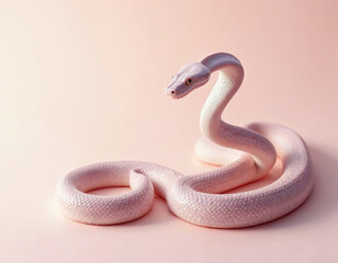 Obraz premium a pink snake on a plain pink background