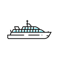 Obraz premium superyacht ship color icon vector. superyacht ship sign. isolated symbol illustration