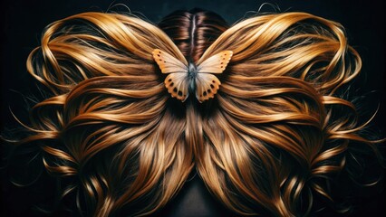 Blonde Hair Shaped Like Butterfly Wings