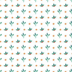 Floral Winter Seamless Vector Pattern Design