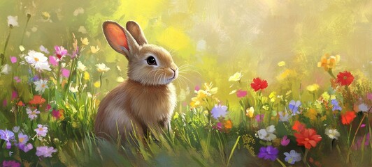 Adorable Bunny in a Sunny Meadow