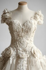 Beautiful and Elegant Wedding Dress, Generative AI