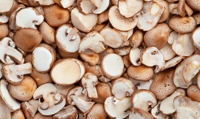 Mushroom Slices or fresh mushroom slices food background texture