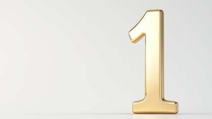 Solid gold number stands prominently on a simple light background