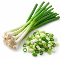 Fresh Green Onions, Whole and Chopped