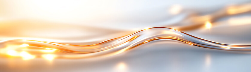 Naklejka premium Abstract representation of light and energy through shimmering liquid shapes.