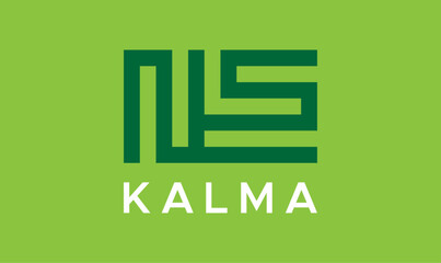 KALMA Kufic logo, KALMA Kufic Design, Arabic Calligraphy, Islamic Art, Religious Logo, Islamic Calligraphy Logo