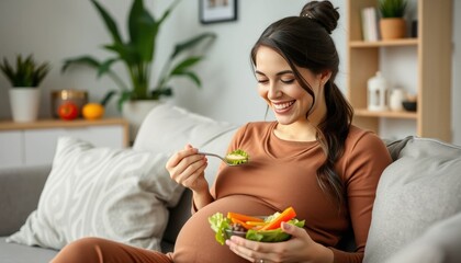 pregnant woman eats healthy