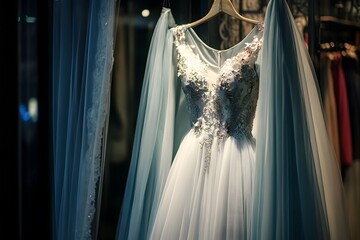 Beautiful and Elegant Wedding Dress, Generative AI
