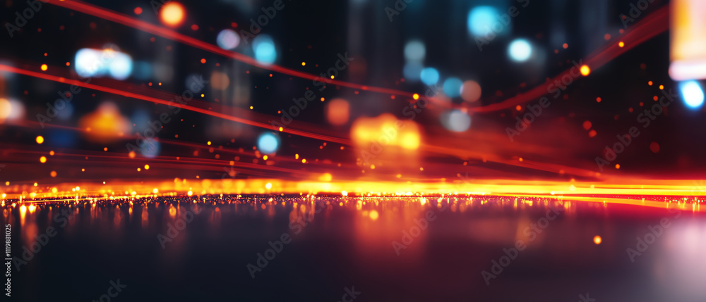 Aufkleber dynamic abstract background with glowing lines and vibrant light effects.