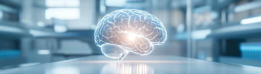 A glowing digital brain representation showcasing advanced neural technology.