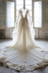 Beautiful and Elegant Wedding Dress, Generative AI