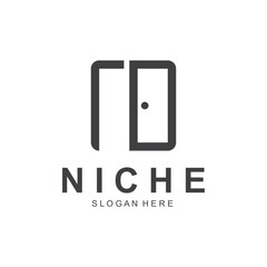 Minimalist door logo vector design