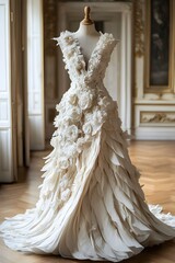 Beautiful and Elegant Wedding Dress, Generative AI