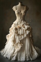 Beautiful and Elegant Wedding Dress, Generative AI