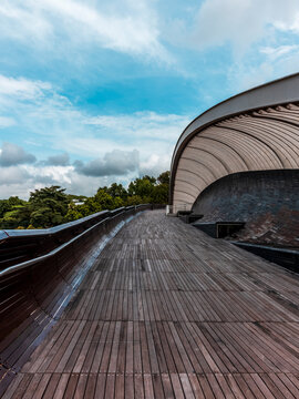 Pedestrian bridge of the Henderson Waves on Mount Faber in Singapore on a summer day