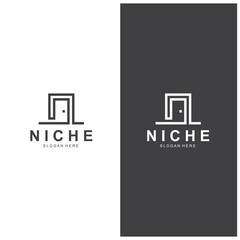Minimalist door logo vector design