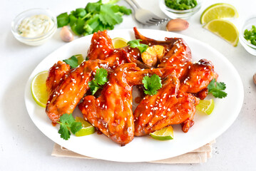 Buffalo chicken wings on plate