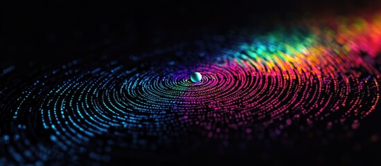Abstract colorful swirling particle vortex.
