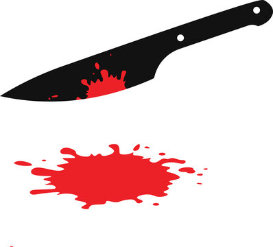 recommend clip art: Isolated pictogram deadly knife covered with red blood, murder, crime scene, criminal icon